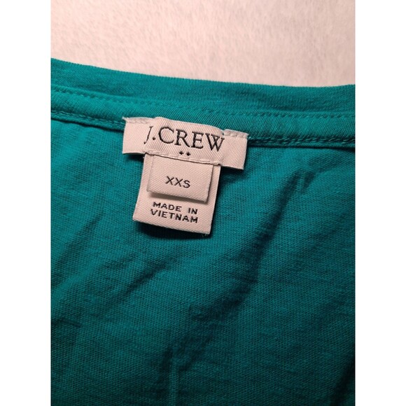 J.Crew Knot Front Tank Top Green Cotton Polyester Stretch Relaxed Fit Size XXS - Picture 2 of 9